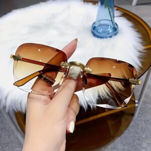 Women’s Rimless Bevel-Cut Fashion Glasses