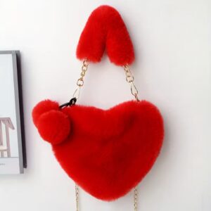 Valentine’s Plush Ball Heart Shoulder Bag